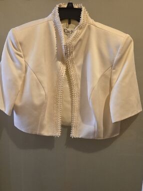 Cache Pearl-Trim Cropped Jacket